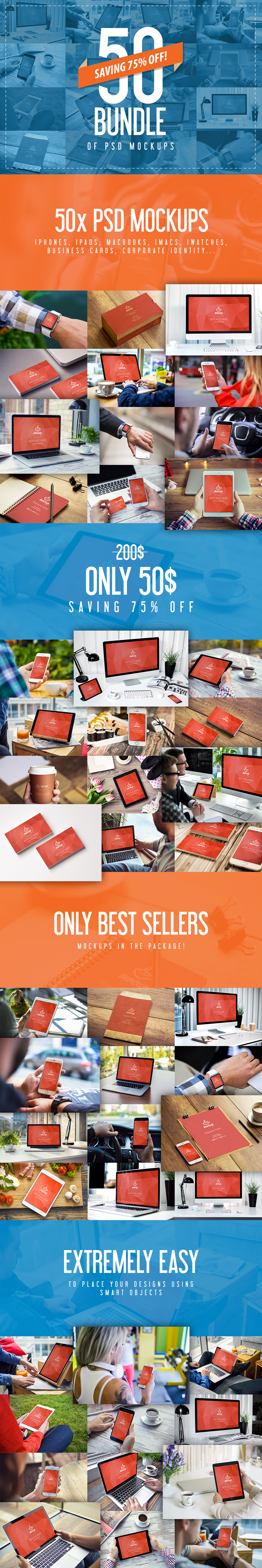 50 PSD Mockups Mega Bundle