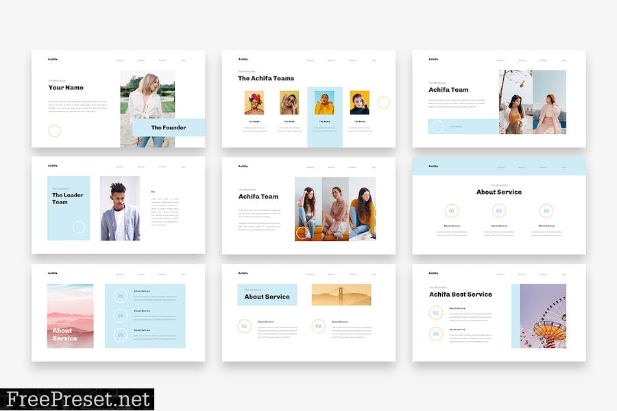 Achifa - Pastel PowerPoint Template 9S368JN