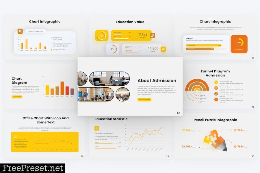 Admission Yellow Creative Education PowerPoint NHBUVDF