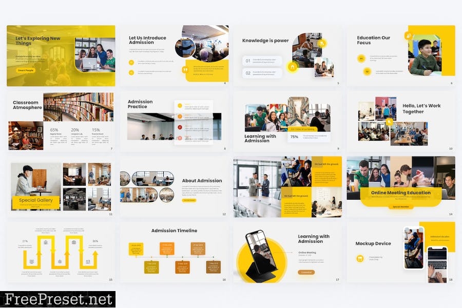 Admission Yellow Creative Education PowerPoint NHBUVDF