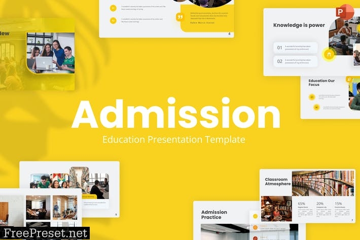 Admission Yellow Creative Education PowerPoint NHBUVDF