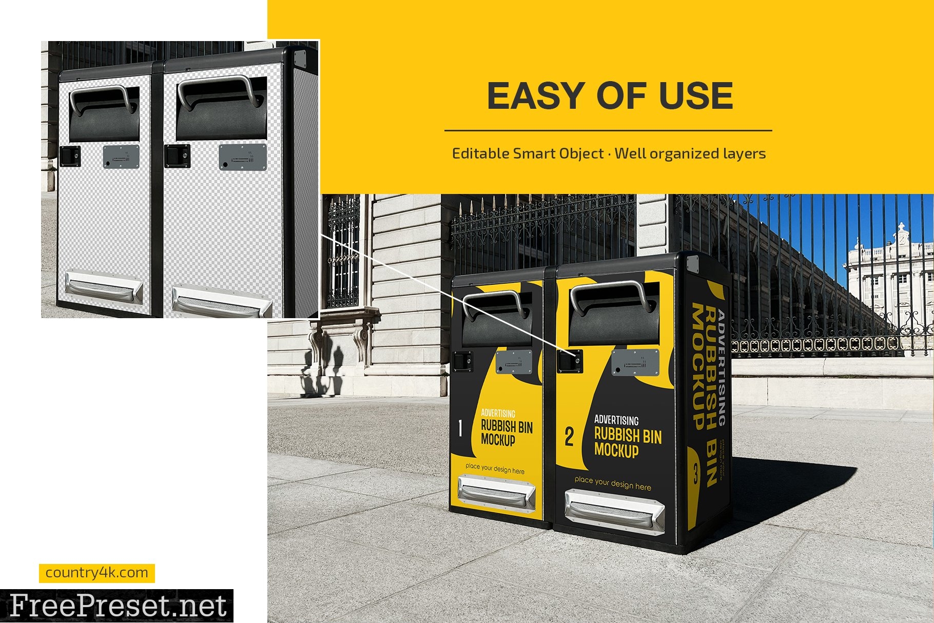 Advertising Rubbish Bin Mockup Set 7221190