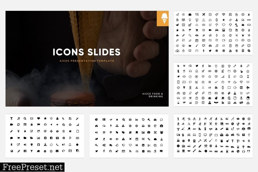 Aices - Ice Cream & Food Powerpoint Template A7MLUKX
