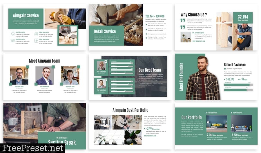 Aimgain - Business Template Prensentation FJ92NG3