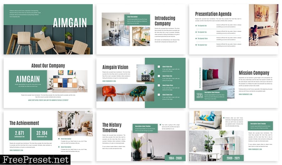 Aimgain - Business Template Prensentation FJ92NG3