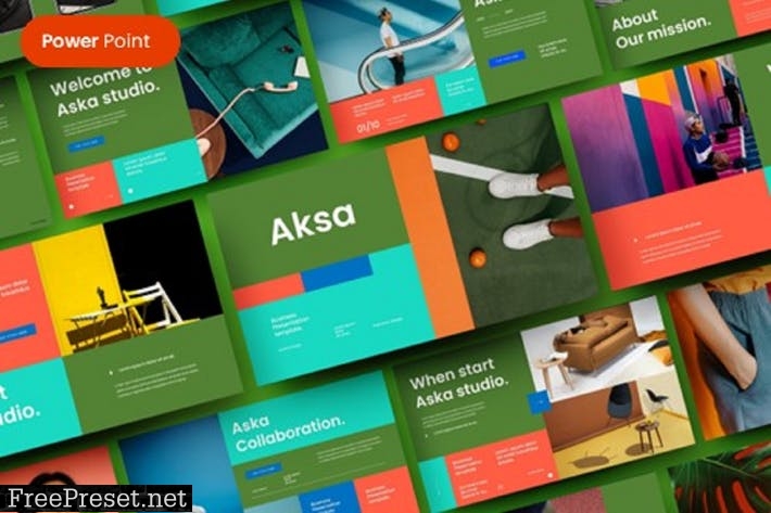 Aksa – Business PowerPoint Template 54K7VHA