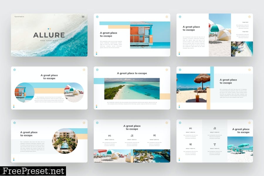 Allure - Tours & Travel PowerPoint Template LJK45WQ