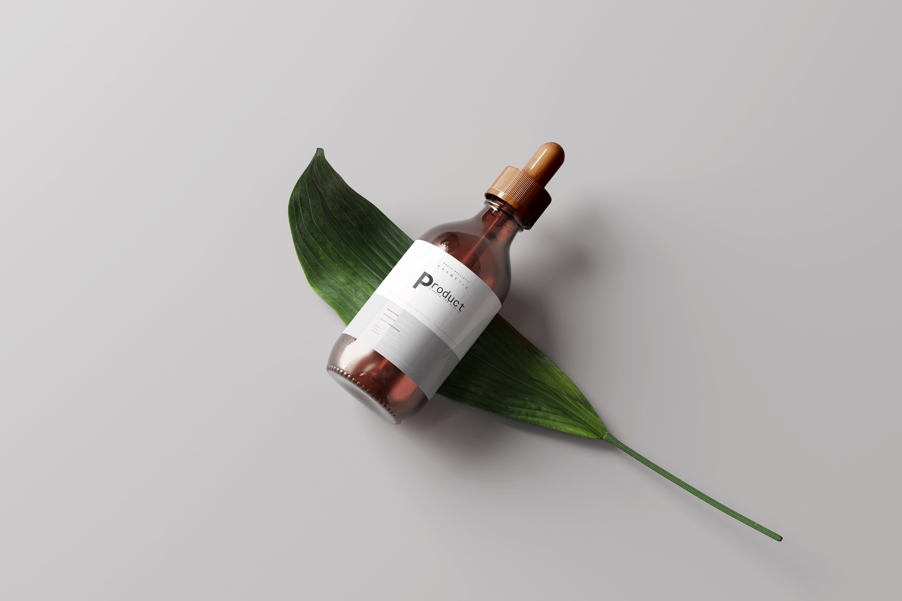 Amber Glass Dropper Bottle Mockup 7414282