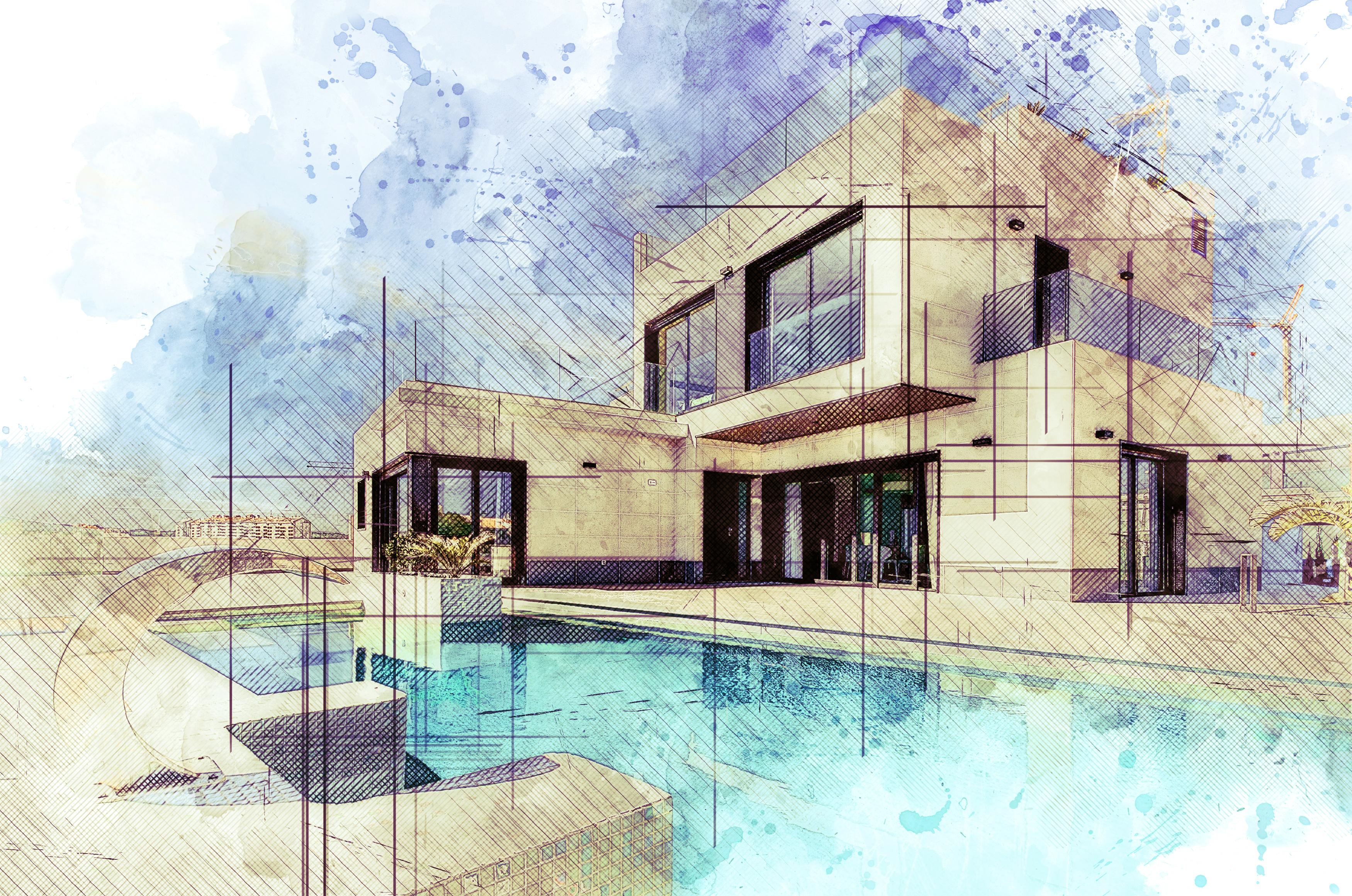 Architecture Sketch Photoshop Action 36653905