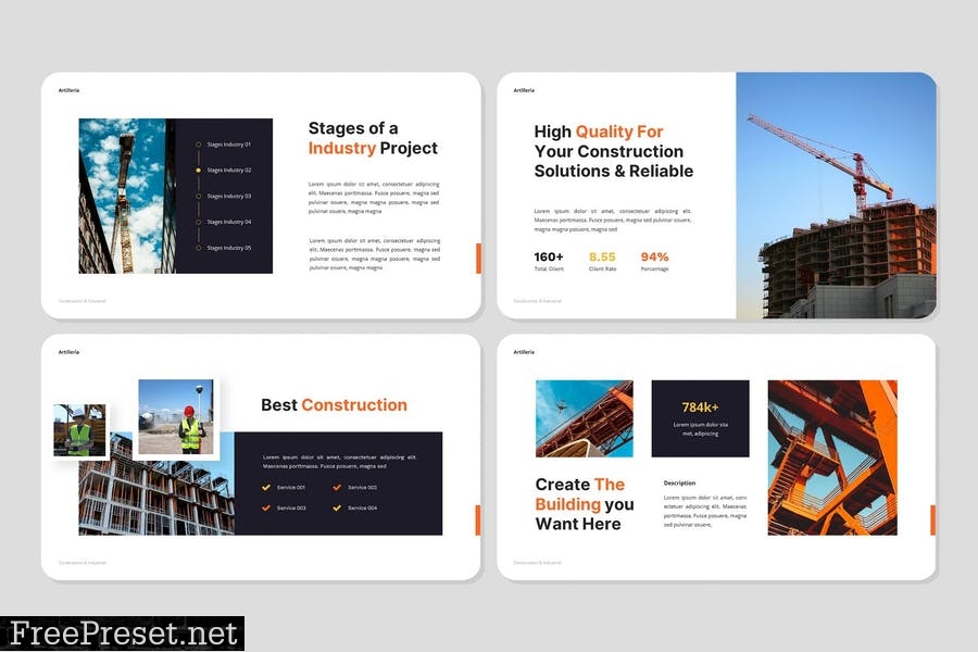 Artilleria - Construction Powerpoint Template KQK2B3S