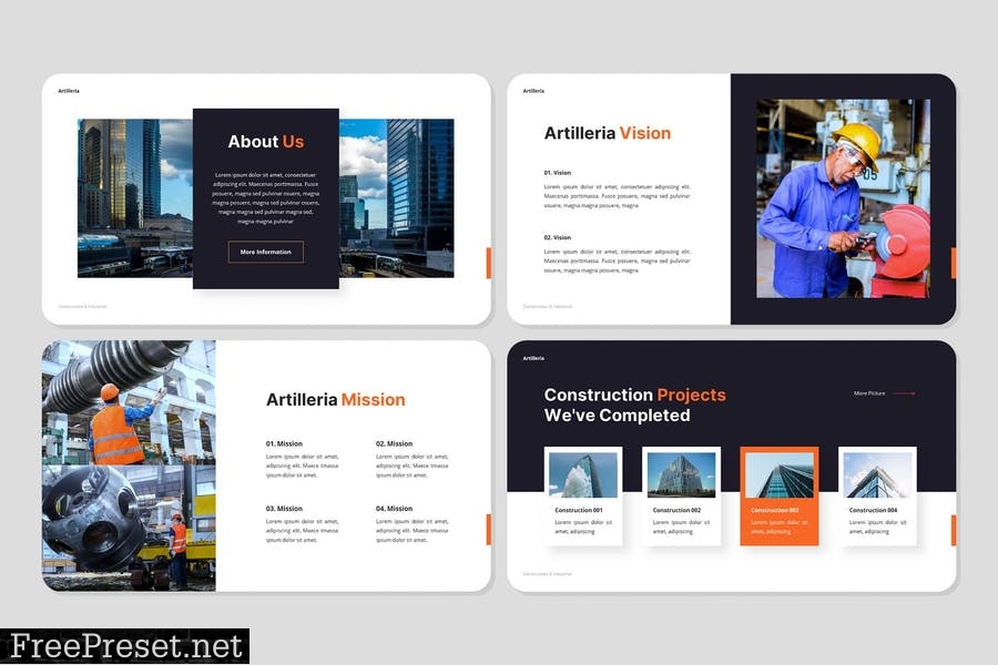 Artilleria - Construction Powerpoint Template KQK2B3S