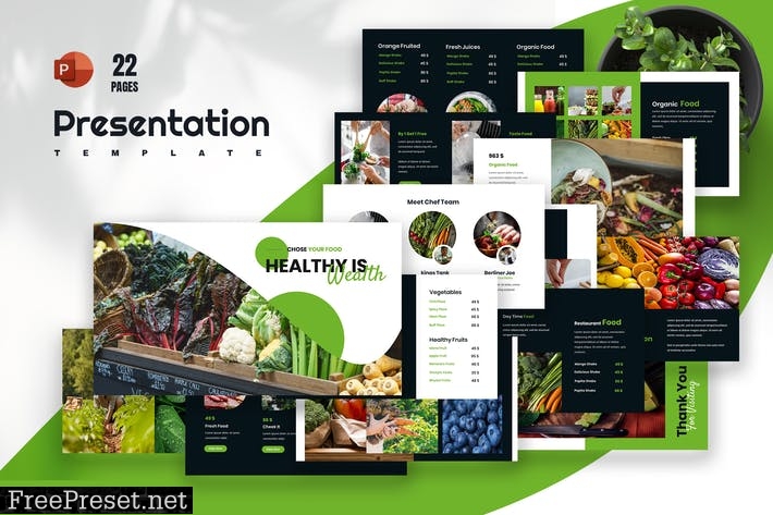 Auth Organic Food PowerPoint Presentation Template EU9BL4H