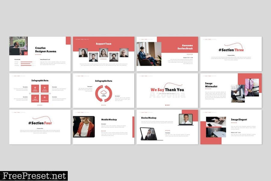 Azooma - Multipurpose Powerpoint Template YY3W3VD