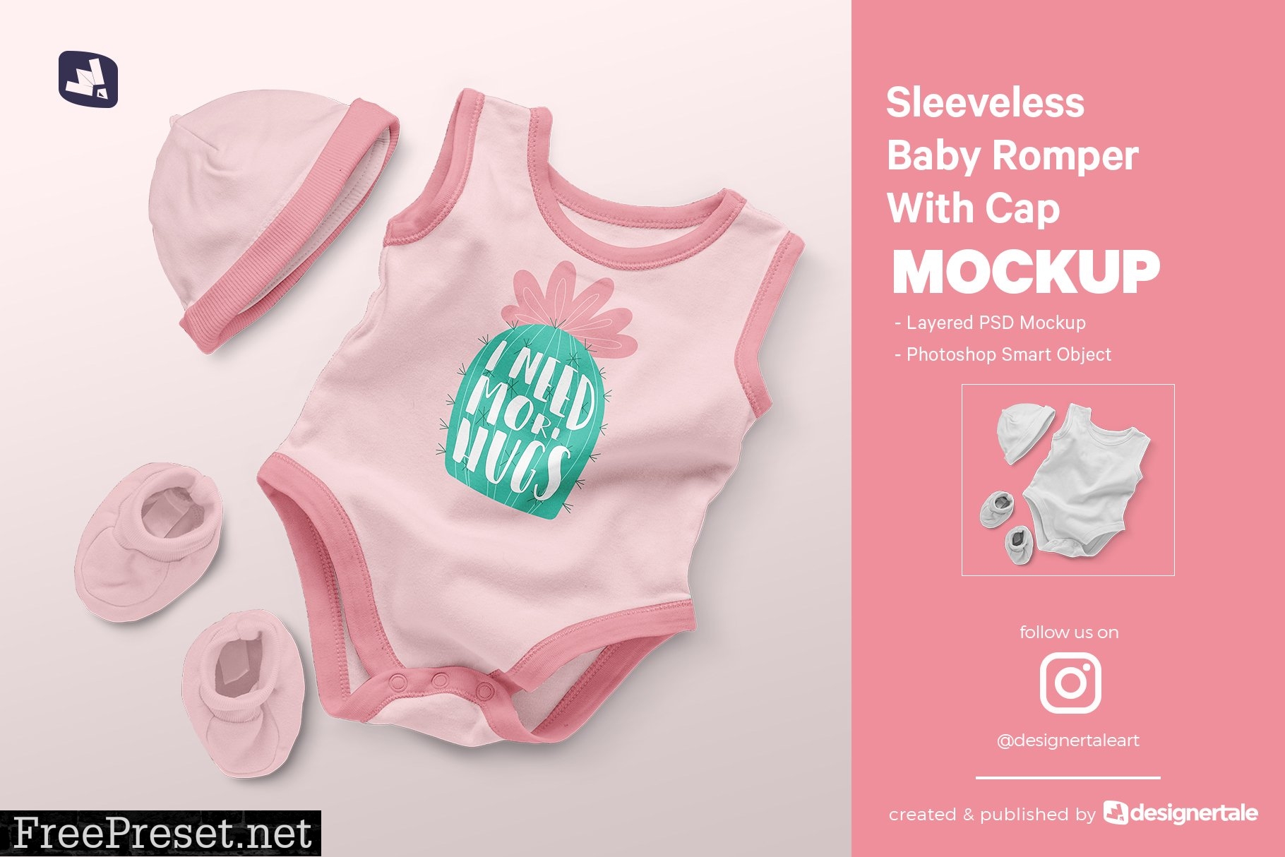 Baby Romper With Cap Mockup 4934624