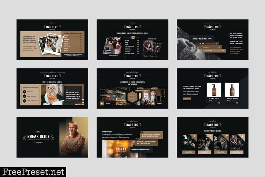 Barber Shop PowerPoint Presentation Template 2RTAKCU