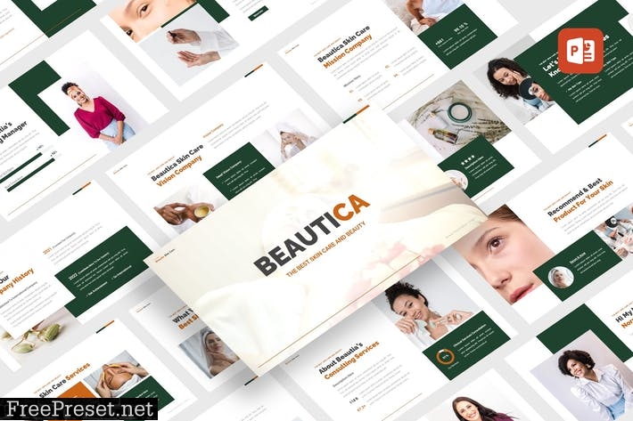 Beautica - Skin Care PowerPoint Template M936R5K