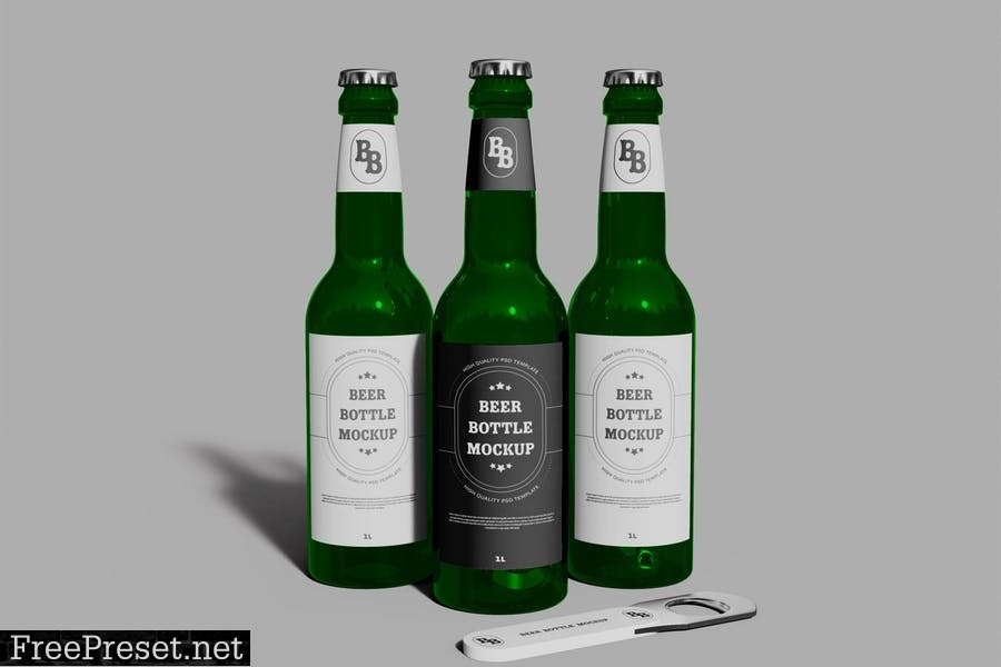 Beer Bottles Mockup 6S3DH7Y