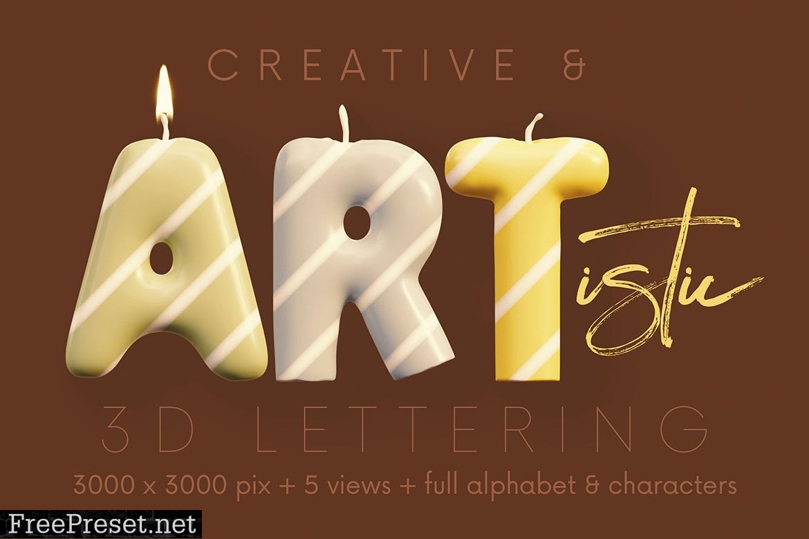 Birthday Candle - 3D Lettering 7109431