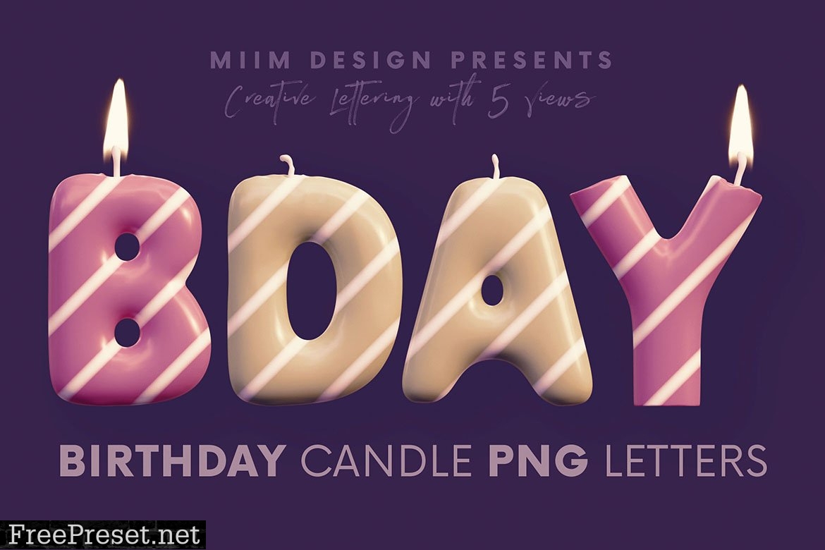 Birthday Candle - 3D Lettering 7109431