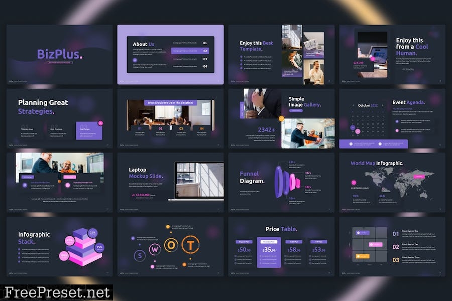 BizPlus Creative Business PowerPoint Template DKZR456