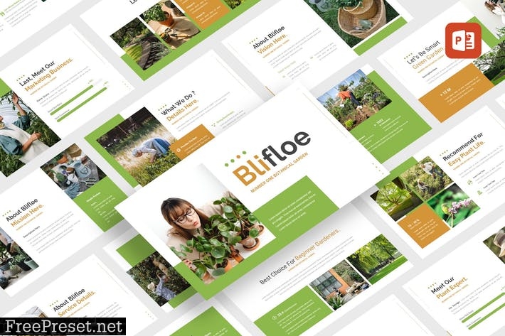 Blifloe - Green Garden PowerPoint Template SVN5ZB9