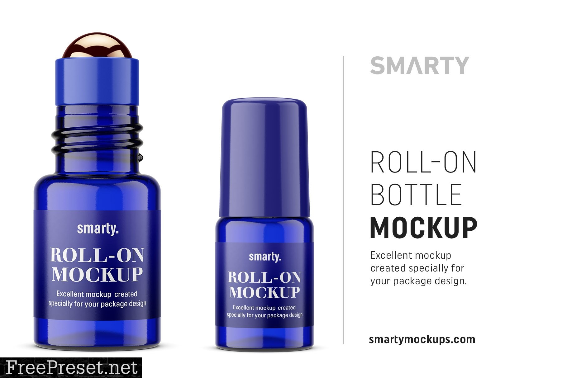 Blue roll-on bottle mockup 4706986