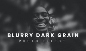 Blurry dark grain photo effect