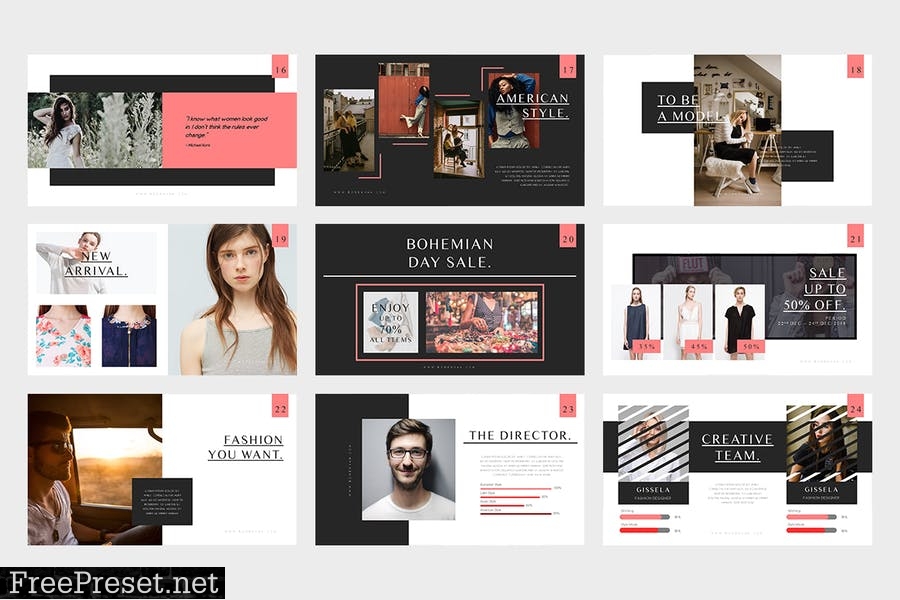 Bohemian : Fashion Catalogue Powerpoint Template R8MS8P