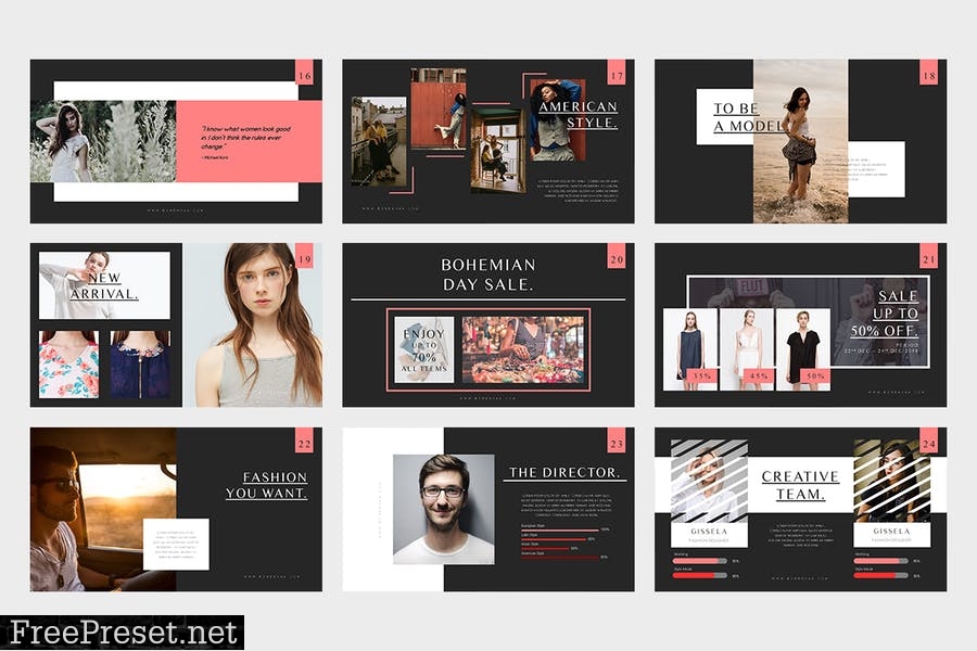 Bohemian : Fashion Catalogue Powerpoint Template R8MS8P