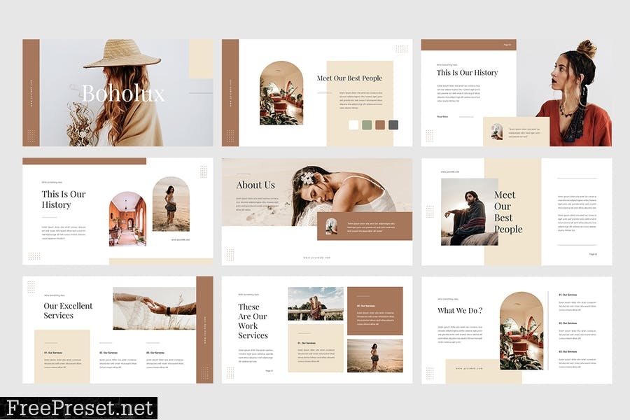 Boholux - Bohemian Style Presentation Template AZF4FN3