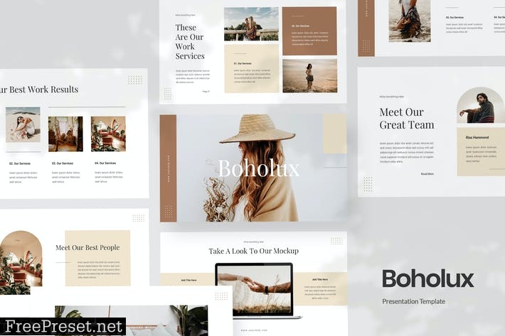 Boholux - Bohemian Style Presentation Template AZF4FN3