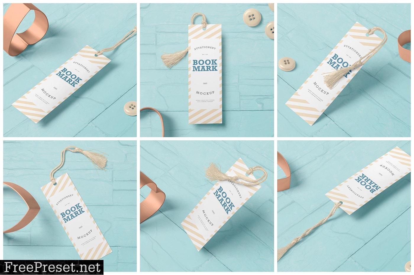 Bookmark with Tassel Mockups 7310425