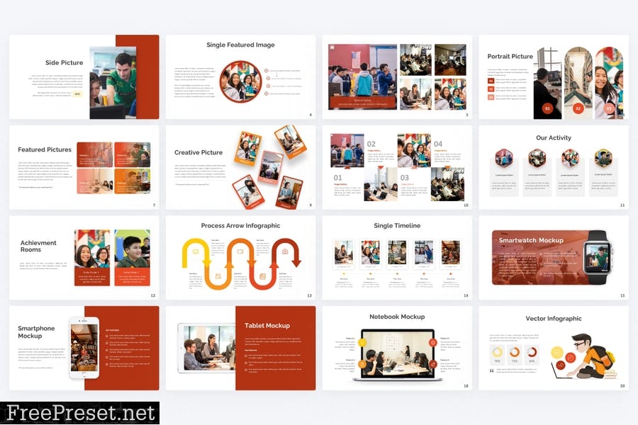 Bookworm Education PowerPoint Template EQRAG58