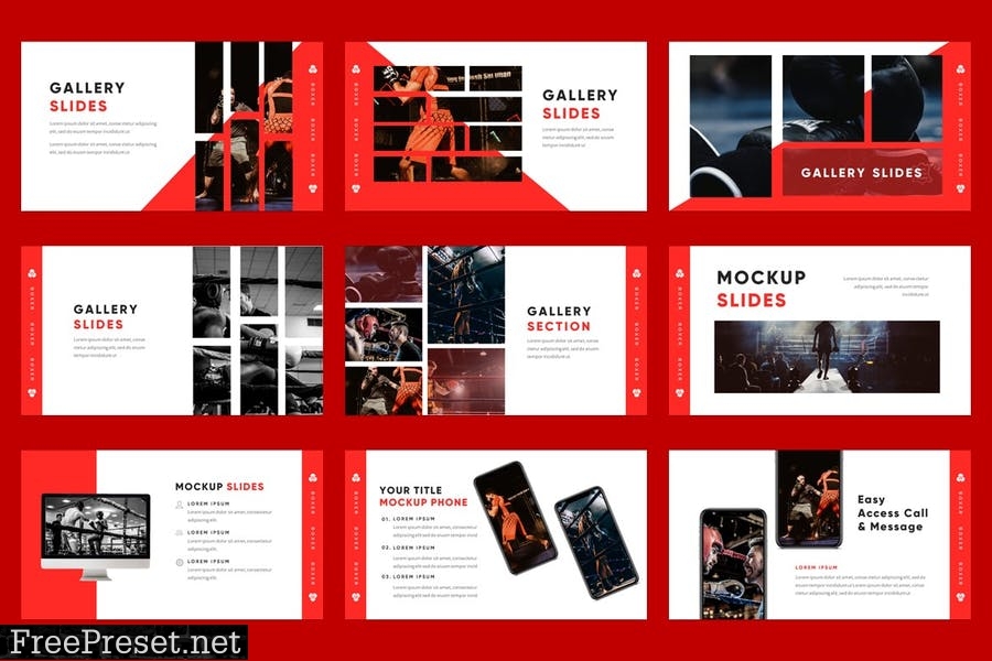 Boxer - Boxing and Sports Powerpoint Template 99QSXQW