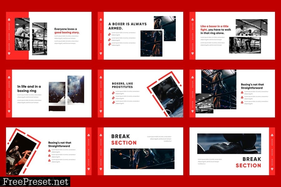 Boxer - Boxing and Sports Powerpoint Template 99QSXQW