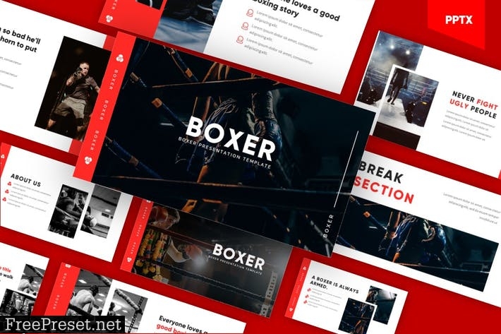Boxer - Boxing and Sports Powerpoint Template 99QSXQW