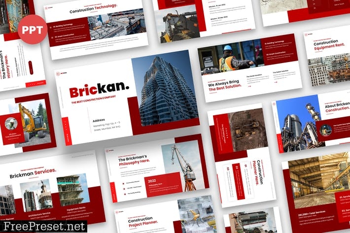 Brickan - Construction Powerpoint M3QG7L9