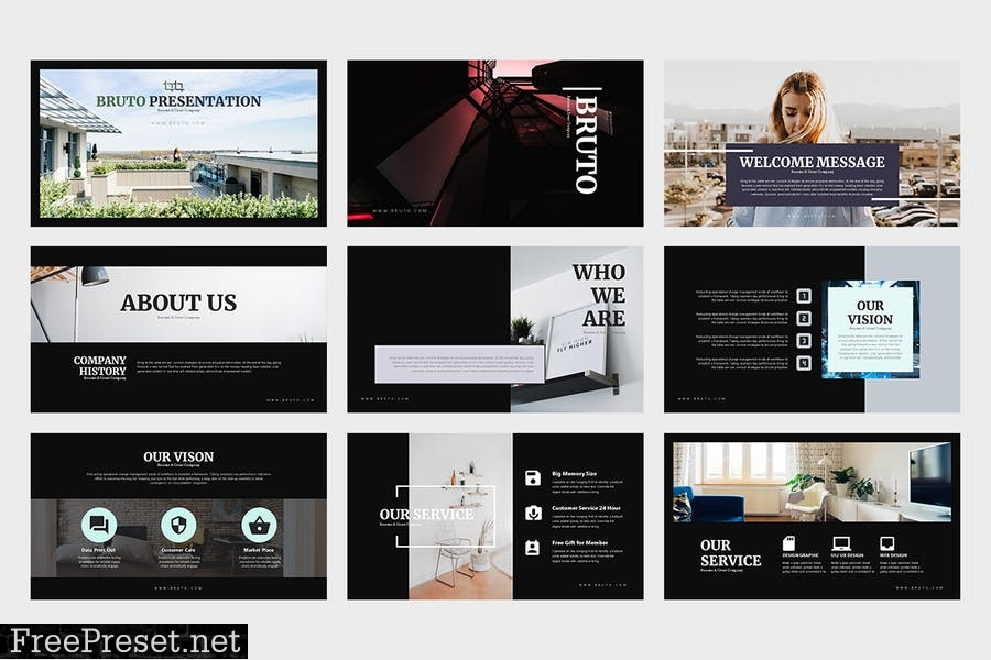 Brutto : Real Estate Powerpoint Template 3GRZAN