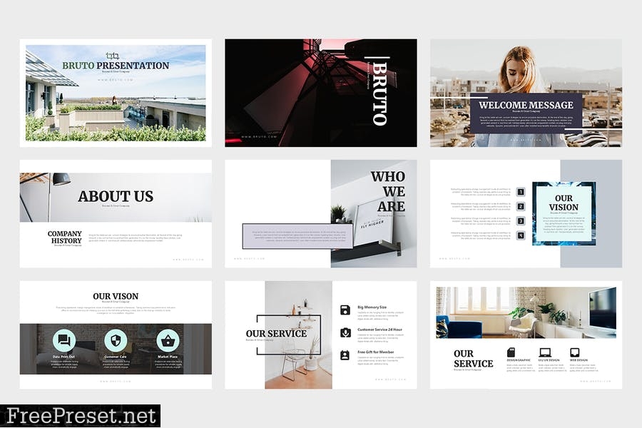 Brutto : Real Estate Powerpoint Template 3GRZAN