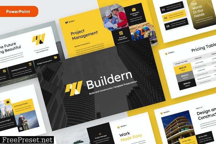 BUILDERN - Construction Powerpoint Template 3YP86NQ