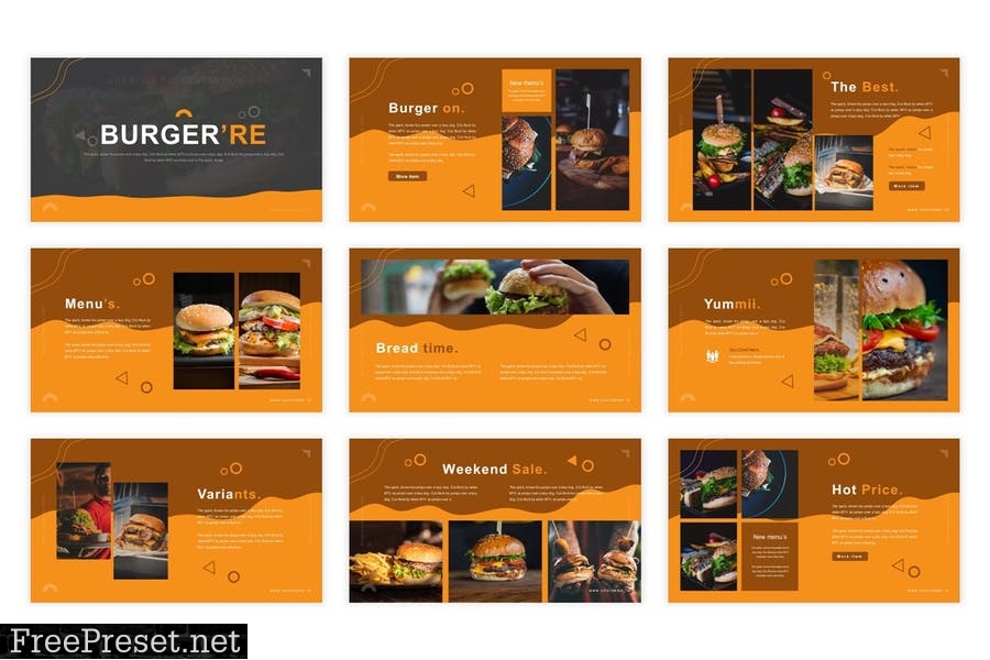 Burger're Presentation Template PXMJRL2