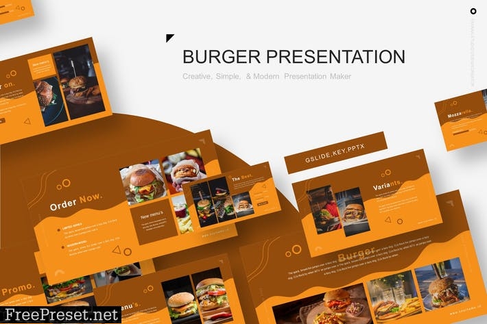 Burger're Presentation Template PXMJRL2