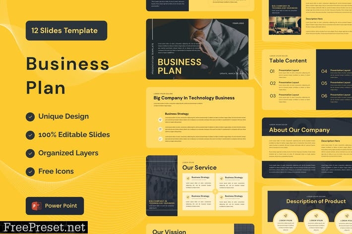 Business Plan Presentation Template - Powerpoint ZEML8KK