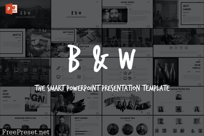 B&W - Powerpoint Template RXHFDB