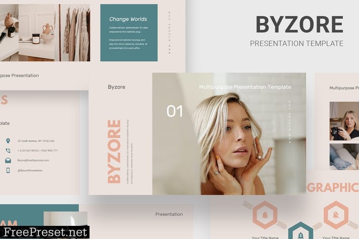 Byzore - Multi Purposes Powerpoint Template BW3GB9T