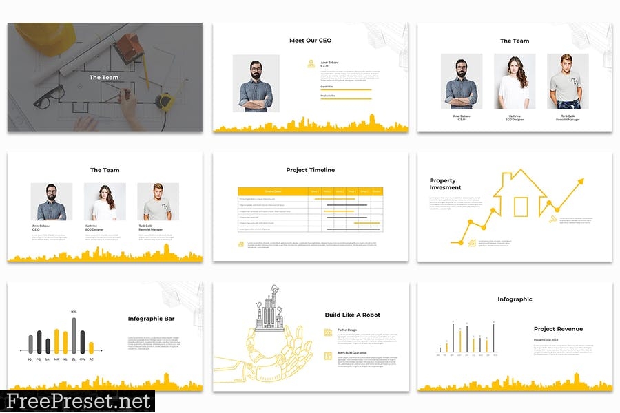 Calyx : Construction Powerpoint Template BDGKBV