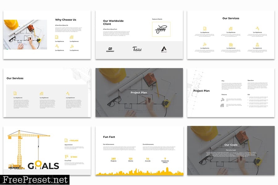 Calyx : Construction Powerpoint Template BDGKBV