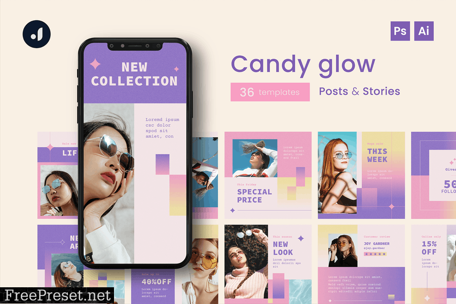 Candy glow Instagram Template D266KMR