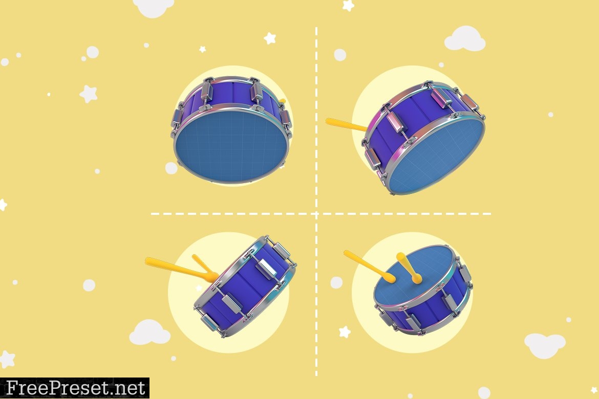 Cartoon Drum Kit 7360288