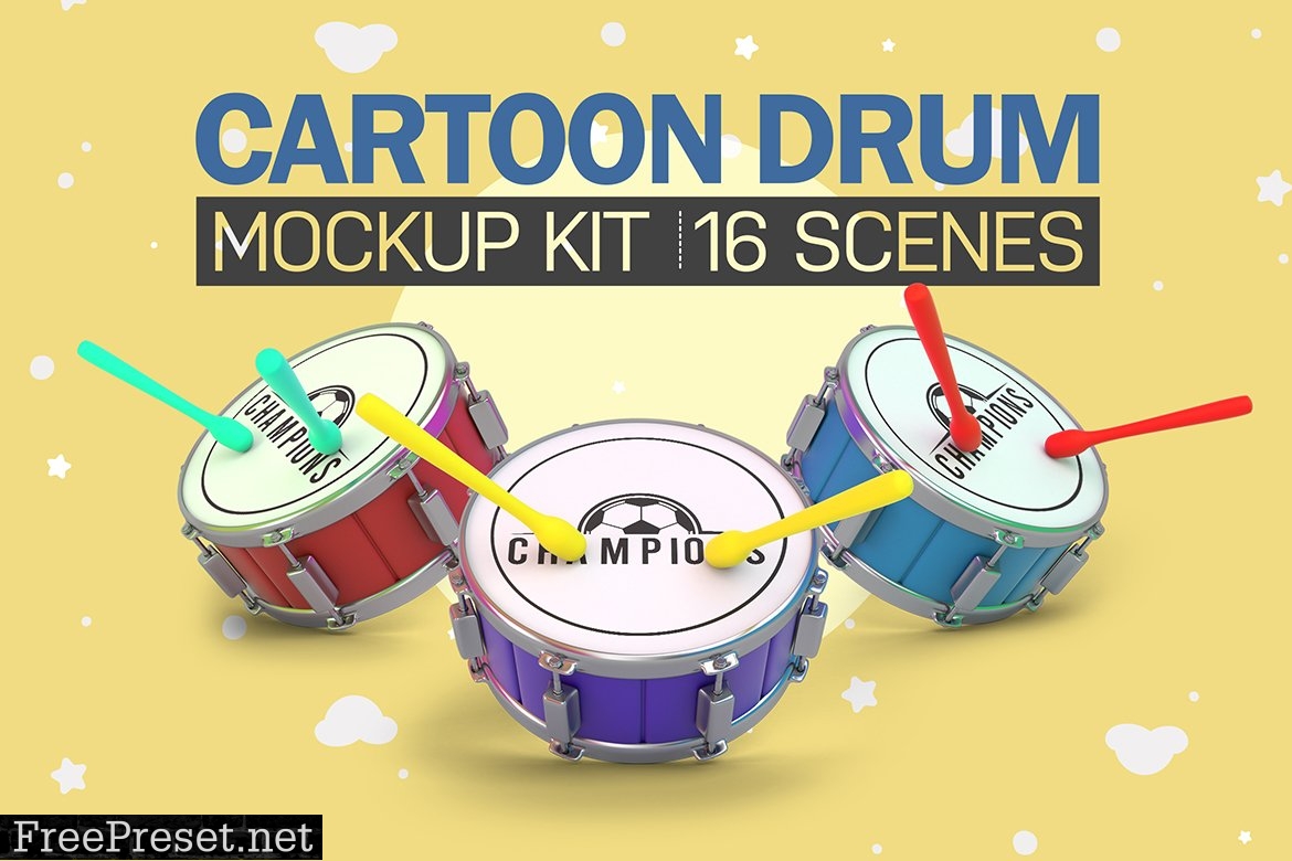 Cartoon Drum Kit 7360288